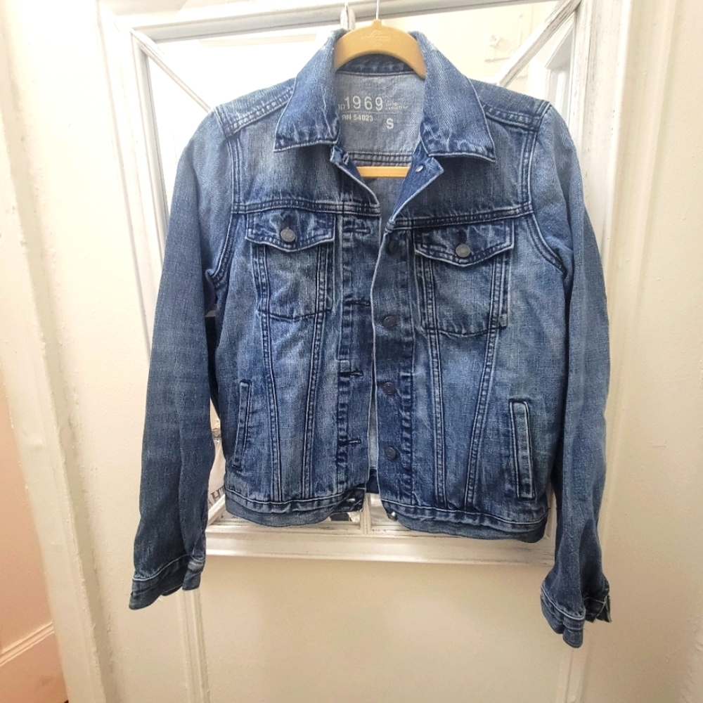 Y2K GAP‎ 1969 Classic Dark Blue Icon Denim Jacket Preppy Schoolgirl